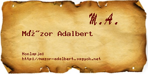 Mázor Adalbert névjegykártya