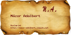 Mázor Adalbert névjegykártya