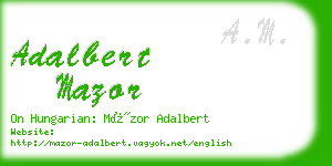 adalbert mazor business card